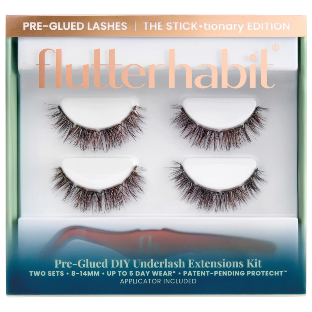 FlutterHabit Pre-Glued Lash Extension Kit – Up to 5 Days – Water Lily